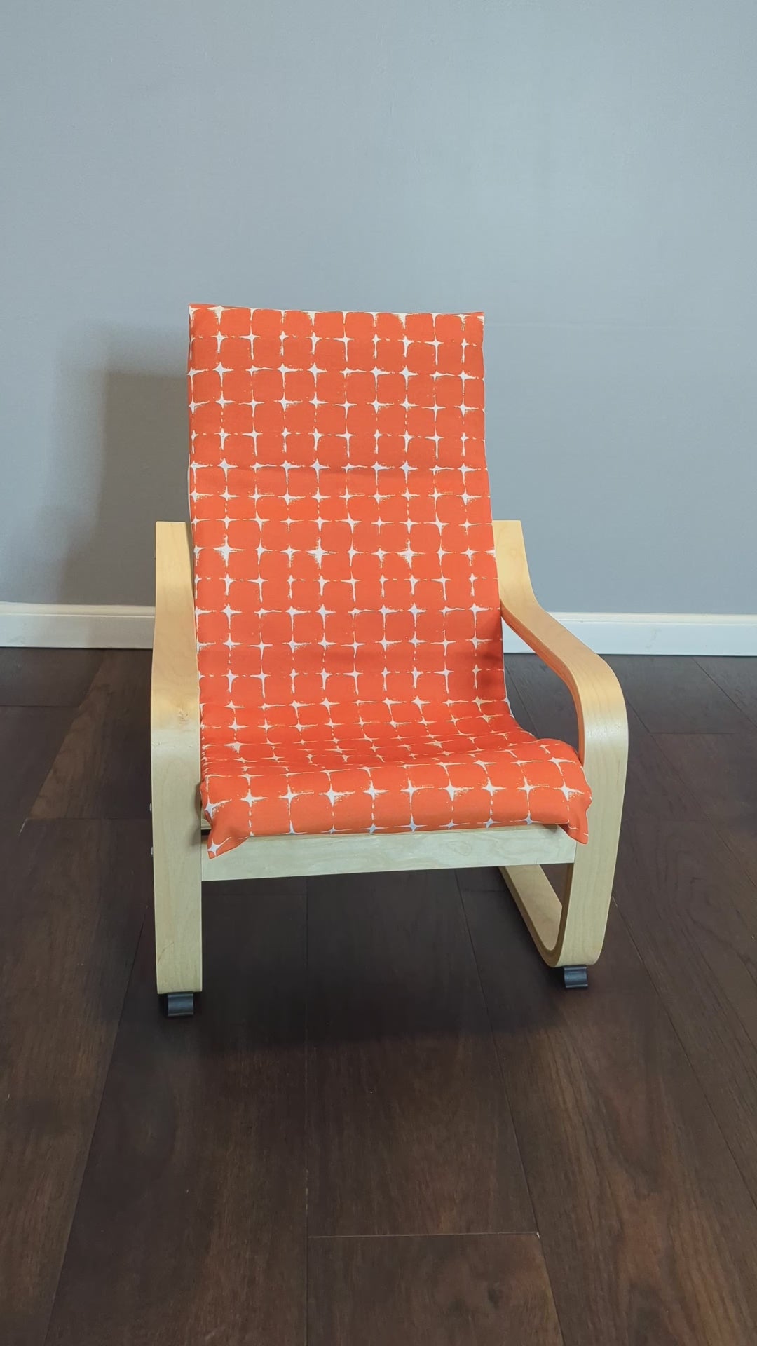 Orange Geometric Pattern Cushion Cover, Compatible with IKEA Children's Poang